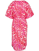 At The Riviera Dress - Digital Red Print