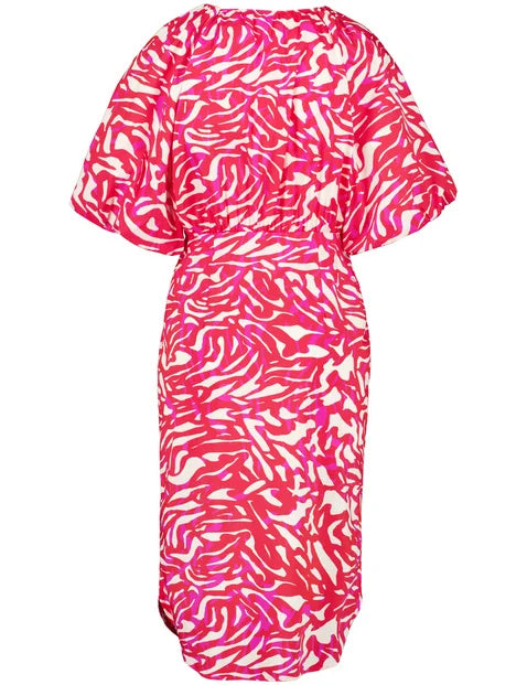 At The Riviera Dress - Digital Red Print