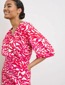 At The Riviera Dress - Digital Red Print