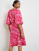 At The Riviera Dress - Digital Red Print