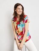 Destination Vacation Blouse - Yellow/red/orange