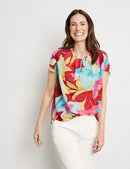 Destination Vacation Blouse - Yellow/red/orange