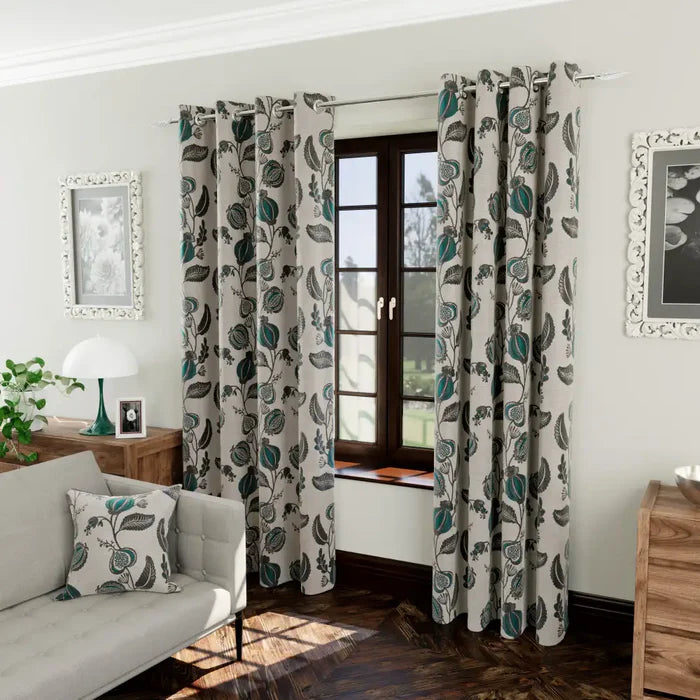 Petal Eyelet Readymade Curtains - Marine