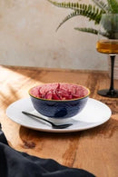 Red and Blue Arc Stoneware Nibble Bowl - 12cm