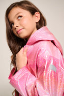 Summer Stripe Zip Up Rain Jacket - Sachet Pink