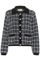 Bilo Tweed Cardigan - Pitch Black Check
