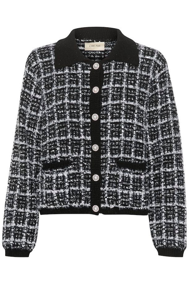 Bilo Tweed Cardigan - Pitch Black Check