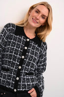 Bilo Tweed Cardigan - Pitch Black Check