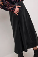 Ariana Leatherette Skirt - Pitch Black