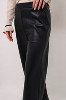 Ariana 7/8 Len Leatherette Trouser - Pitch Black