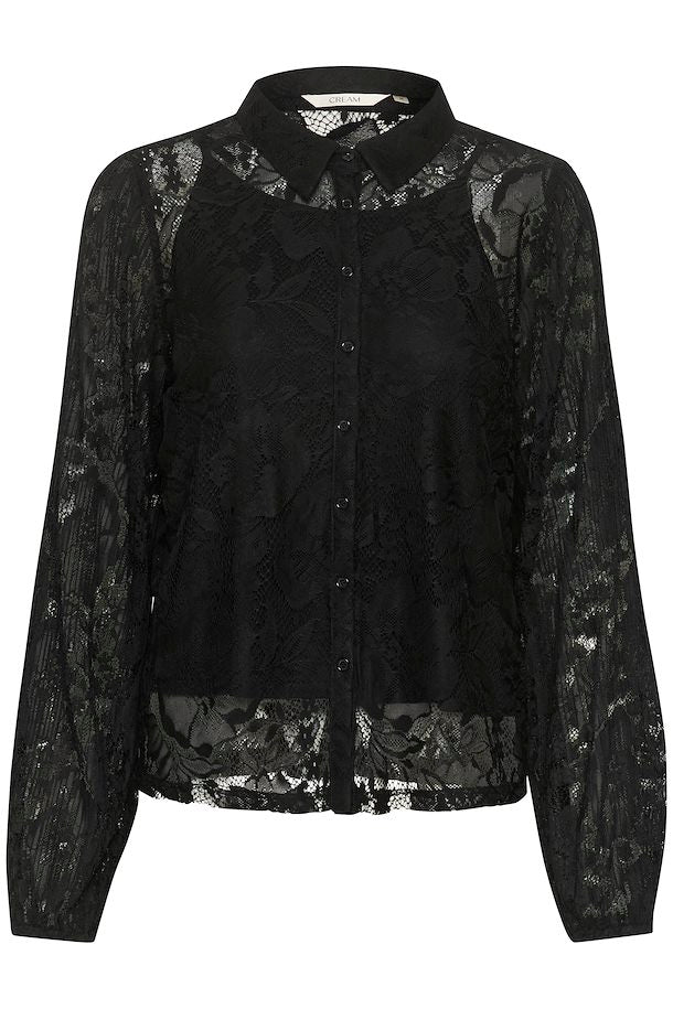 Kanni Lace Shirt - Pitch Black