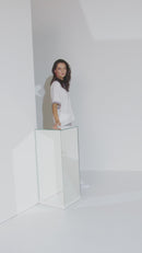 Jersey Zip Detail Top - Cream/mink