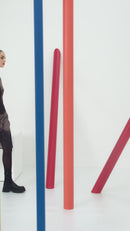 Long Line Print Shirt - Black/mink