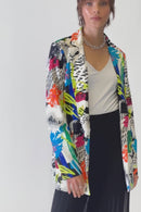 Abstract Print Blazer - Vanilla Multi