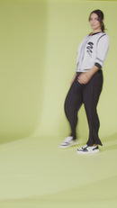 Brush Stroke Print Hoodie - Black/off White