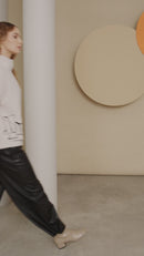 High Neck Placement Print Top - Linen