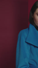 Collar Wrap Coat - French Blue