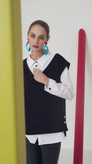 Jersey Vest Shirt - Black/white