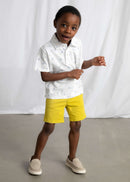 Short Sleeve Polo - White Olive