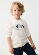 Puff Print L/S T-Shirt - Cream