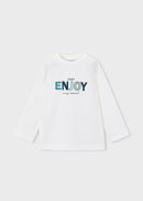 Puff Print L/S T-Shirt - Cream