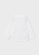 Puff Print L/S T-Shirt - Cream