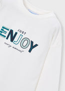 Puff Print L/S T-Shirt - Cream