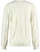 Blue Dimension V Neck Jumper - Whisper White