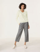 Blue Dimension V Neck Jumper - Whisper White