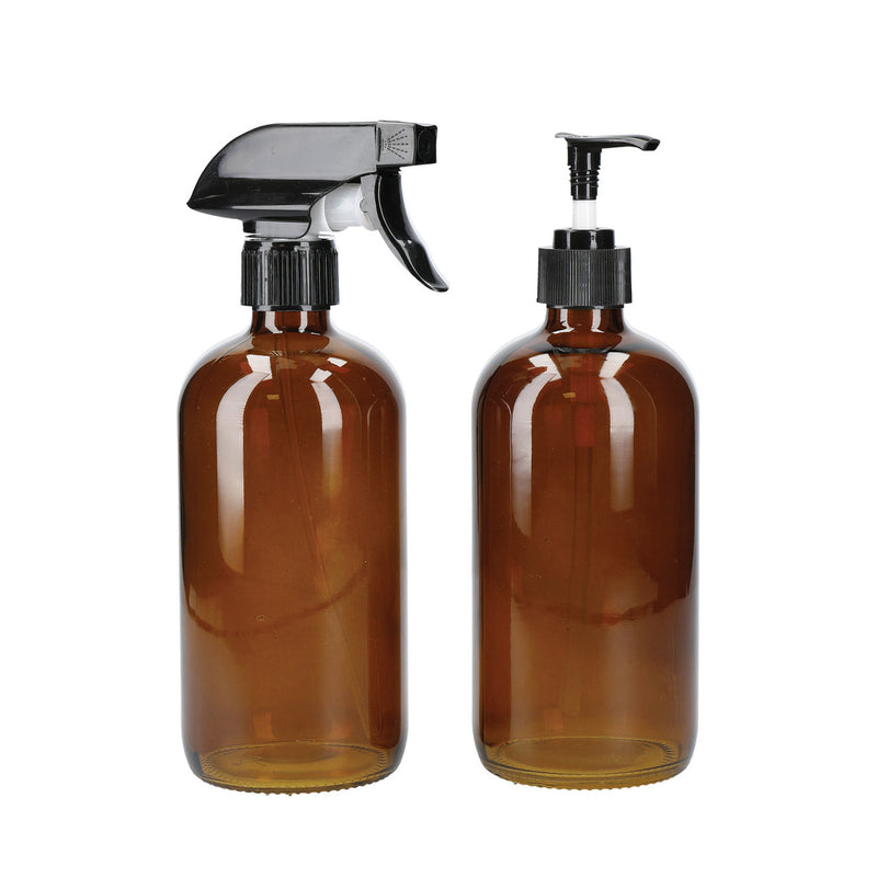 Set of 2 Refillable Spray and Pump Bottles