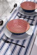 Red and Blue Arc Stoneware Ramen Bowl - 21cm