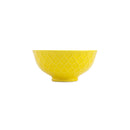 Yellow and Blue Geometric Stoneware Nibble Bowl - 12cm