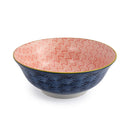 Red and Blue Arc Stoneware Ramen Bowl - 21cm