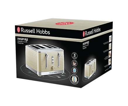 Inspire 4 Slice Toaster - Cream