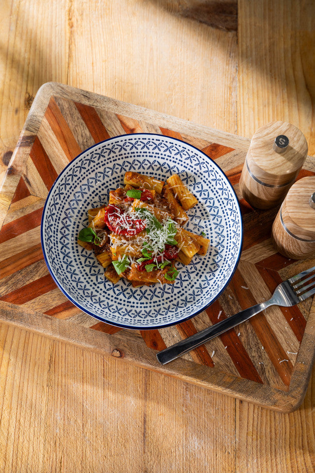 Blue Mediterranean Stoneware Bowl