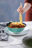 Indigo Chevron Stoneware Ramen Bowl - 21cm