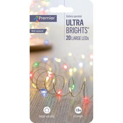 20 Large LED Ultra Brights - Multi Coloured