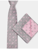 Mens Tie &amp; Pocket Set - Grey
