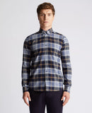 Slim Fit Check Shirt - Slate Blue