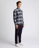 Slim Fit Check Shirt - Slate Blue