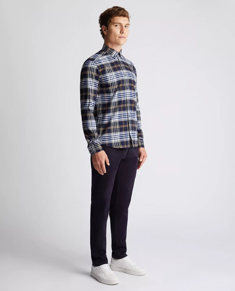 Slim Fit Check Shirt - Slate Blue