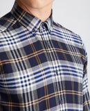 Slim Fit Check Shirt - Slate Blue