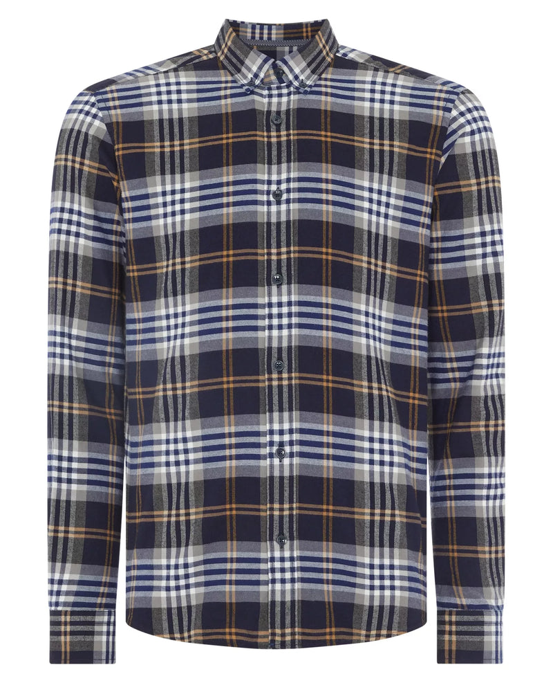 Slim Fit Check Shirt - Slate Blue