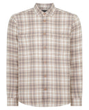 Regular Fit Check Overshirt - Stone