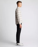 Regular Fit Check Overshirt - Stone