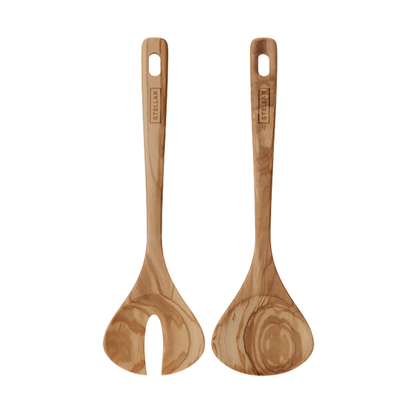 Olive Wood 2 Piece Salad Server Set