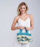 Saffra Bag - Turquoise & Sand