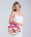Saffra Bag - Pink & Sand