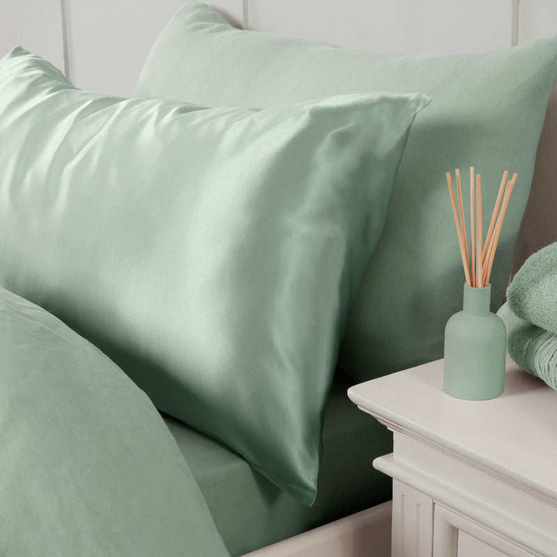 Silky Silks 100% Mulberry Silk Pillowcase - Sage Green