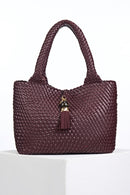Saskia Woven Tote - Cherry